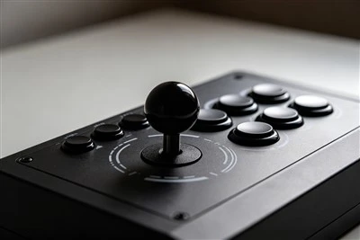 Arcade fightstick with joystick and buttons